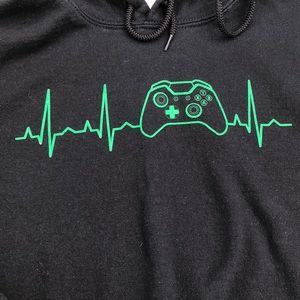 Video Game Remote Decal Black Hoodie